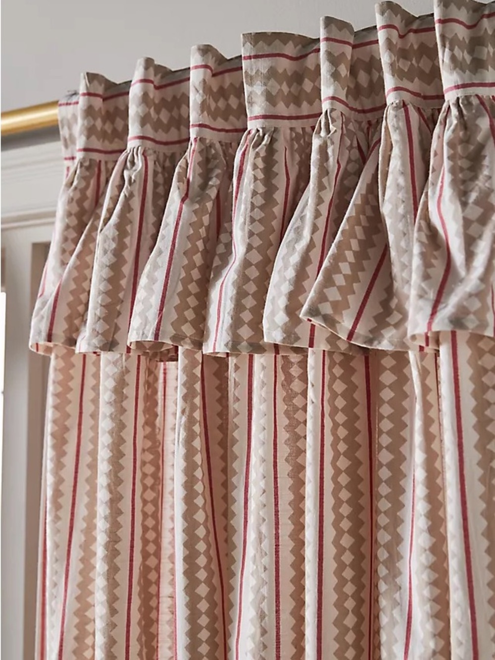 Anthropologie Harper Cotton Printed Stripe Curtain Single Panel NWOT 50”x96” - Picture 2 of 4